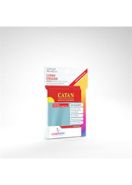 Gamegenic Board Game Sleeves: 56x82mm Prime Catan - Color Code: Red